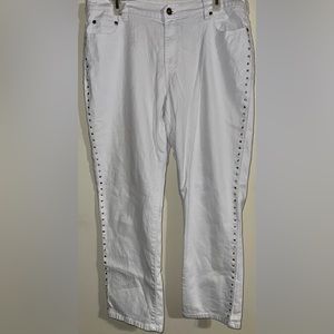 DG2 Women's White Jeans with Studded Sides (16P)